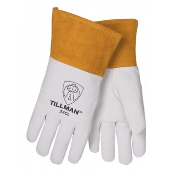 Picture of Tillman White/Gold Medium Kevlar/Leather Grain Kidskin Welding Glove (Main product image)