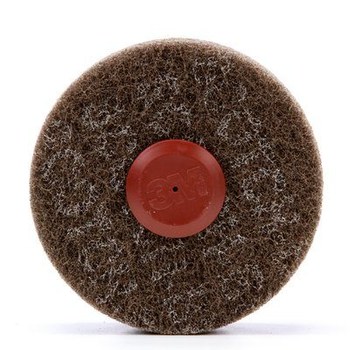 3M Scotch-Brite C5-ZS Non-Woven Aluminum Oxide Deburring Disc - Medium Grade - Shank Attachment - 4 in Diameter - 14779