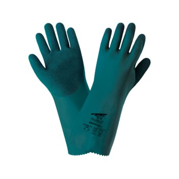 Global Glove FrogWear Dark Cyan Large Cut-Resistant Gloves - ANSI A4 Cut Resistance - Nitrile Coating - 14 in Length - CR492-9(L)