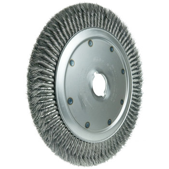 Weiler 08310 Wheel Brush - 14 in Dia - Knotted - Standard Twist Steel Bristle