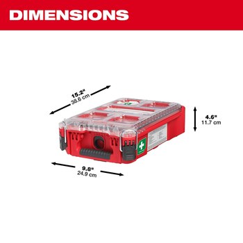 Milwaukee PACKOUT First Aid Kit - 9.8 in Width - 15.2 in Length - 4.6 in Height - Plastic Case Construction - 045242-79798