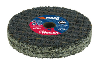 Weiler Tiger AO Portable Snagging Wheel 68340 - Type 1 (Straight) - 3 in - Aluminum Oxide - 16 - P