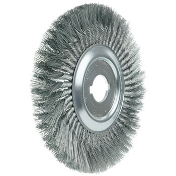 Weiler 08200 Wheel Brush - 12 in Dia - Knotted - Standard Twist Steel Bristle