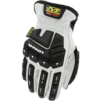Mechanix Wear DuraHide HD M-Pact F8-36 White/Black Small Leather Driver's Gloves - LDMPHD-X00-008