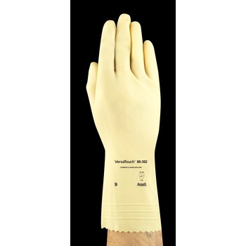 Ansell AlphaTec 88-392 White 9 Unsupported Chemical-Resistant Glove - 12 in Length - Rough Finish - 20 mil Thick - 193925