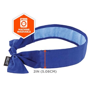 Ergodyne Chill-Its 6700CT Solid Blue PVA Bandana - Tie - 720476-12567