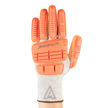 Ansell ActivArmr 97-125 Gray/Hi-Viz Orange 12 Cut-Resistant Gloves - ANSI A4 Cut Resistance - Nitrile Palm & Fingers Coating - 97125120