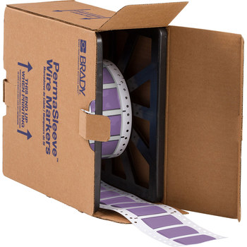 Picture of Brady Permasleeve Purple Heat-Shrinkable Polyolefin Thermal Transfer 2HX-750-2-VT-2 Die-Cut Thermal Transfer Printer Sleeve (Main product image)