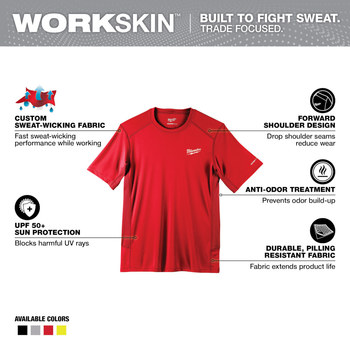 Milwaukee WORKSKIN Performance Shirt 414R-L - Size Large - Red - 74718
