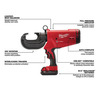 Milwaukee M18 FORCE LOGIC 2779-22 MCM Crimper, 16 in | RSHughes.com