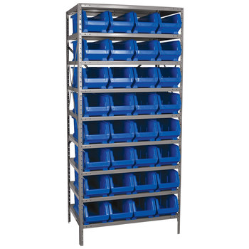 Picture of Akro-Mils AS2479284 Akrobin 6500 lb Adjustable Blue Gray Powder Coated Steel 22 ga Open Fixed Shelving System (Main product image)