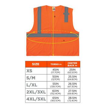Ergodyne Glowear High-Visibility Vest 8210HL 21015 - Size Large/XL - High-Visibility Orange