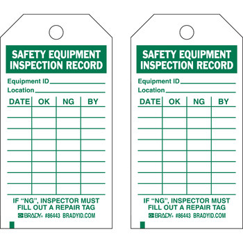 Picture of Brady Green on White Laminated Polyester / Paper General Inspection 86443 General Inspection Tag (Main product image)