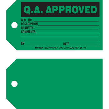 Picture of Brady Black on Green Cardstock 86771 Production Status Tag (Main product image)