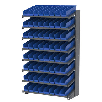 Picture of Akro-Mils APRS18128 APRS 900 lb Blue Gray Powder Coated Steel 16 ga Single Sided Fixed Rack (Main product image)