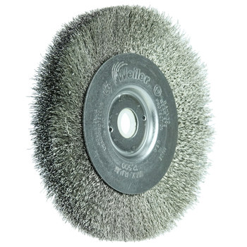 Weiler 00154 Wheel Brush - 4 in Dia - Crimped Stainless Steel Bristle