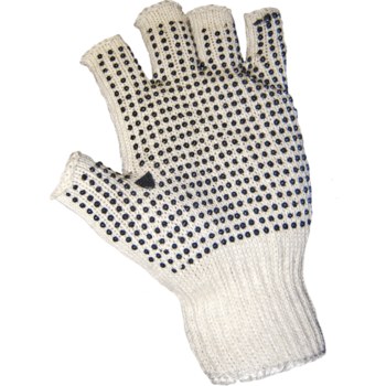 Global Glove S52NFD Natural Universal Cotton/Polyester Work Glove - PVC Dotted Palm & Fingers Coating - Rough Finish - S52NFD1