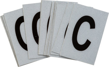 Picture of Brady Bradylite Black on Silver Reflective Outdoor 5900-C Letter Label (Main product image)