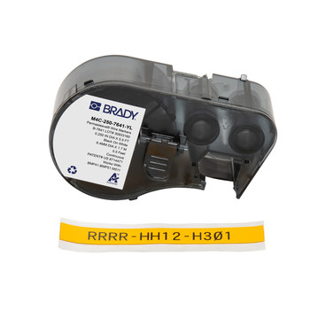 Picture of Brady PermaSleeve Black on Yellow Polyolefin Thermal Transfer M4C-250-7641-YL Low Smoke Zero Halogen Heat-Shrink Label (Main product image)