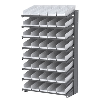 Picture of Akro-Mils APRS18138 APRS 900 lb White Gray Powder Coated Steel 16 ga Single Sided Fixed Rack (Main product image)
