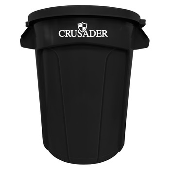 Picture of Quantum Storage CTC-32BK Crusader Round 32 gal Black Polyethylene Heavy-Duty Utility Container (Main product image)