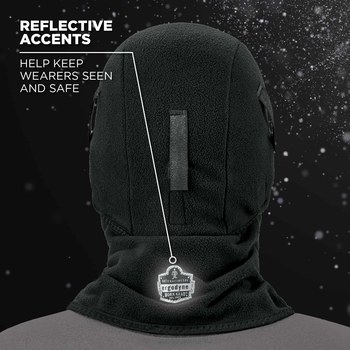 Ergodyne N-Ferno 6826 Black Polyester Fleece Cold Weather Balaclava Hood - Hook & Loop - 720476-16826