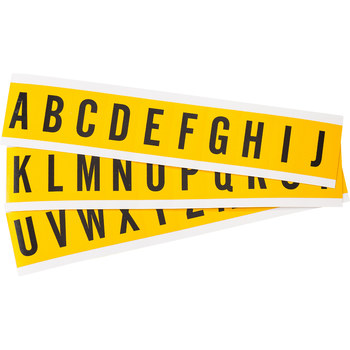 Picture of Brady 15 Series Black on Yellow Indoor / Outdoor Vinyl 15 Series 1530-LTR KIT Letters Label Kit (Main product image)