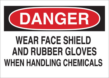 Picture of Brady B-120 Fiberglass Reinforced Polyester Rectangle White English Chemical Warning Sign part number 70582 (Main product image)