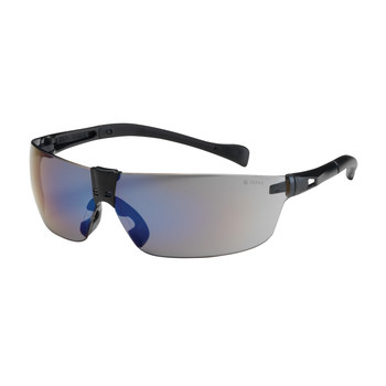 Picture of Bouton Optical Monteray II 250-MT-10070 Blue Mirror Black Universal Polycarbonate Standard Safety Glasses (Main product image)