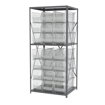 Picture of Akro-Mils AS3679292SC Akrobin 6500 lb Adjustable Clear Gray Powder Coated Steel 22 ga Open Fixed Shelving System (Main product image)