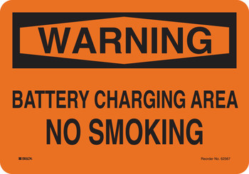 Picture of Brady B-120 Fiberglass Reinforced Polyester Rectangle English Battery Room Sign part number 62567 (Main product image)