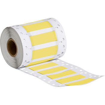 Picture of Brady Permasleeve Yellow Heat-Shrinkable, Self-Extinguishing Polyolefin Thermal Transfer PS-375-2-YL-SC Die-Cut Thermal Transfer Printer Sleeve (Main product image)