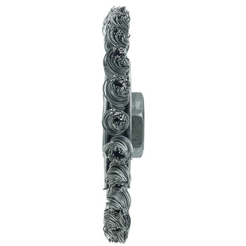 Weiler 13266 Wheel Brush - 4 in Dia - Knotted - Cable Twist Steel Bristle