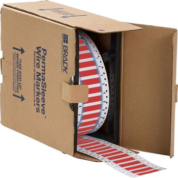 Brady PermaSleeve PS-375-2-RD Die-Cut Printer Sleeve - 1.5 in x 0.645 in - Polyolefin - Red - B-342 - 92401