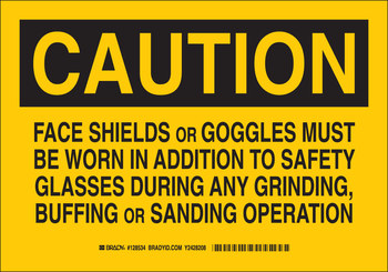 Picture of Brady B-401 Polystyrene Rectangle Yellow English Equipment Safety Sign part number 128533 (Main product image)