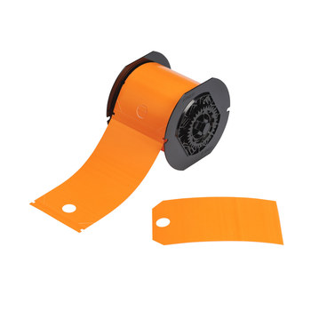 Picture of Brady Orange Outdoor Polyester Thermal Transfer B30-255-851-ORNG Pre-sized Tags for Printers (Main product image)