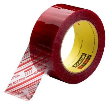 3M Scotch 3779 Clear Printed Box Sealing Tape - Pattern/Text = CHECK SEAL BEFORE ACCEPTING - 72 mm Width x 1500 m Length - 1.9 mil Thick - 57944