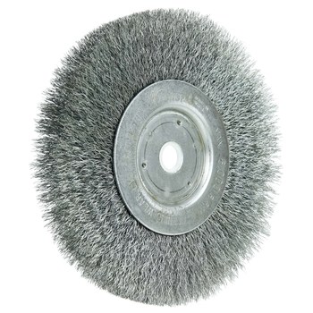 Weiler 01035 Wheel Brush - 6 in Dia - Crimped Steel Bristle