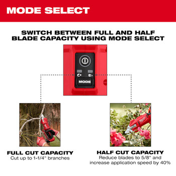 Milwaukee M12 Pruning Shears 2534-20 - 3.2 lb - 2.25 in Blade - 1.25 in Capacity