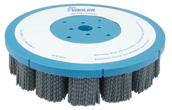 Weiler Nylox Silicon Carbide Bristle Disc - Medium Grade - Unthreaded Hole Attachment - 7/8 in Center Hole - 9 in Outside Diameter - 0.100 x 0.050 in Bristle Diameter - 85997