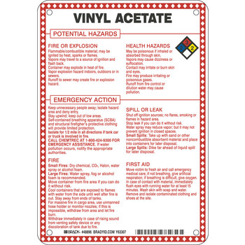 Picture of Brady B-120 Fiberglass Reinforced Polyester Rectangle White English Chemical Warning Sign part number 48896 (Main product image)