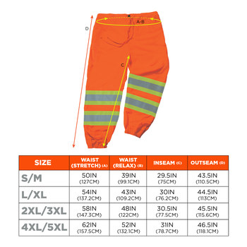 Ergodyne High-Visibility Pants 8911 22865 - Size Large/XL - High-Visibility Orange