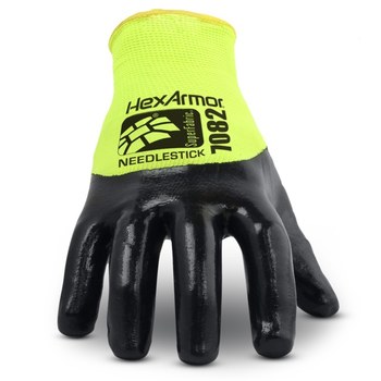 HexArmor Sharpsmaster HV 7082 Black/Yellow 9 SuperFabric Seamless Coaated Cut-Resistant Gloves - ANSI A9 Cut Resistance - Nitrile Three-Quarter Knuckle Dip Coating - 7082-L(9)