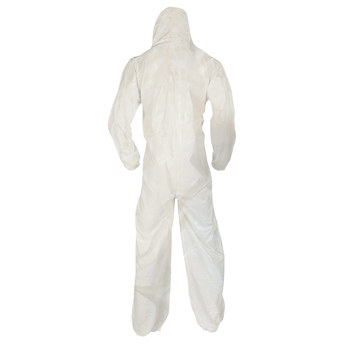 Ansell KleenGuard Chemical-Resistant Coveralls A80 45643 - Size Large - White