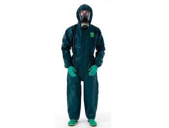 Picture of Ansell Microchem 4000 Green 3XL Chemical-Resistant Coveralls (Main product image)