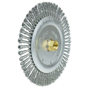 Weiler Dually 79800 Wheel Brush - 7 in Dia - Knotted - Stringer Bead Steel Bristle