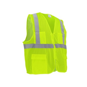 Global Glove FrogWear HV High-Visibility Safety Vest GLO-271-LG - Size Large - High-Visibility Yellow/Green - GLO-271 LG