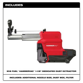 Milwaukee M18 FUEL HAMMERVAC - Dust Extractor - Red/Black - 2915-DE - 58146
