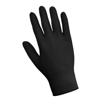 Global Glove Black Large Powder Free Disposable Gloves - Industrial Grade - 9.5 in Length - Textured Fingers Finish - 3.5 mil Thick - 705BPFE-LG