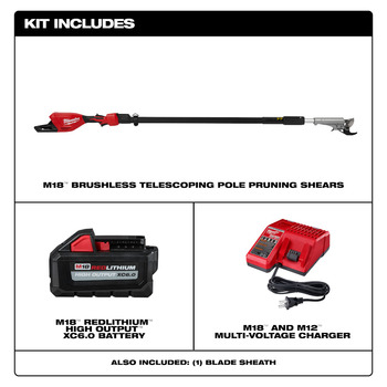Milwaukee M18 Telescoping Pole Pruning Shears Kit 3008-21 - 14.3 lb - 3 in Blade